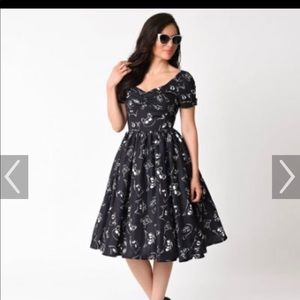 Unique vintage size 2x black cat dress nwt